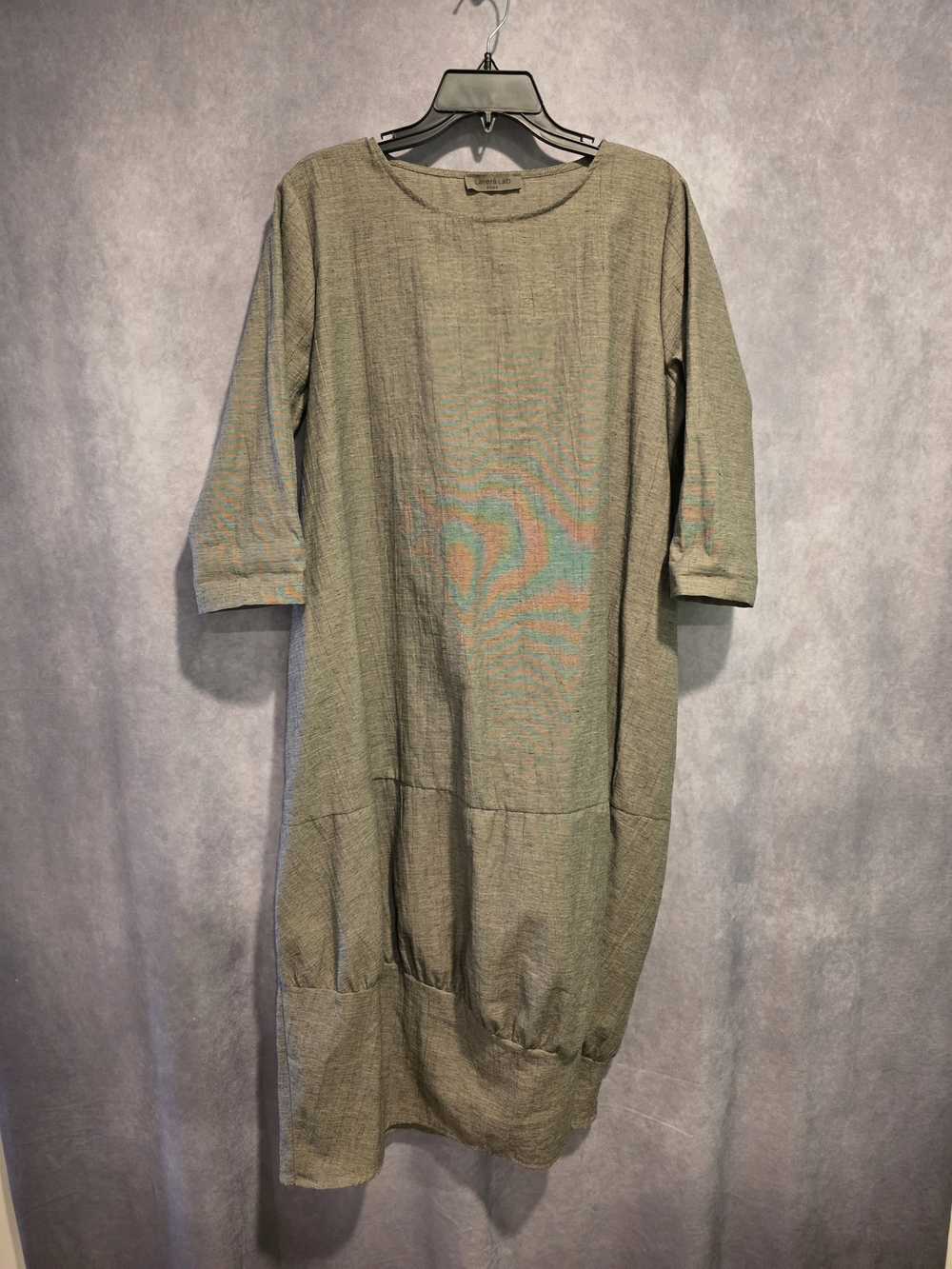 Casual Midi Dress with Three-Quarter Sleeves